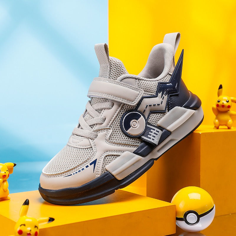 Sports shoes soft soled Pikachu boys' white shoes mesh shoes - Korvel