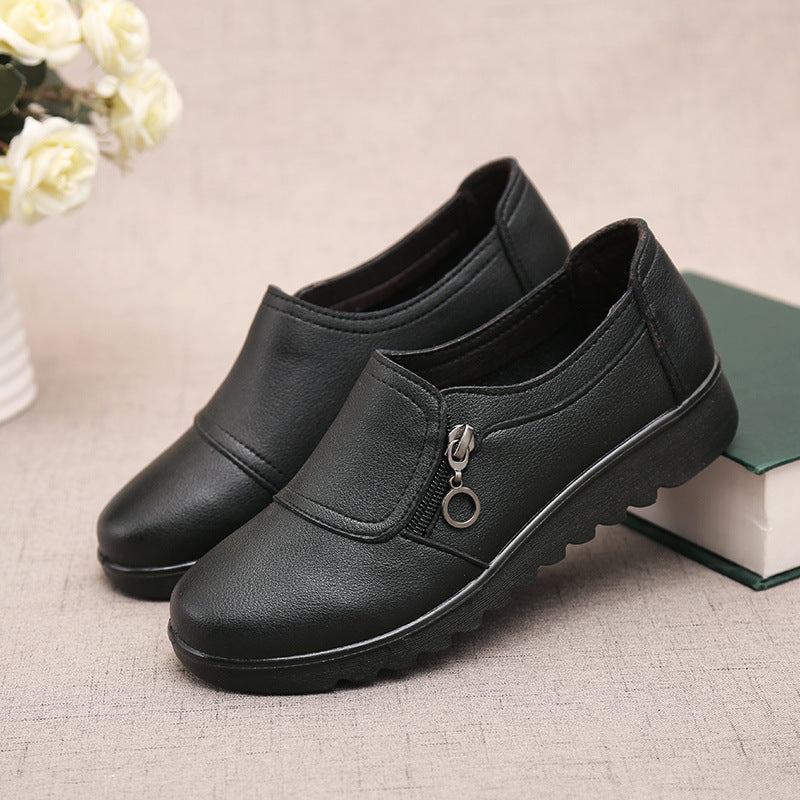 Spring and Autumn New Women's Leather Shoes Grandma Shoes Elderly Shoes - Korvel