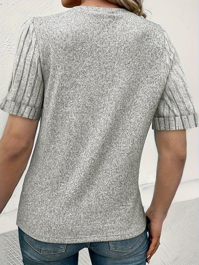 Spring new solid color casual simple pullover for women - Korvel