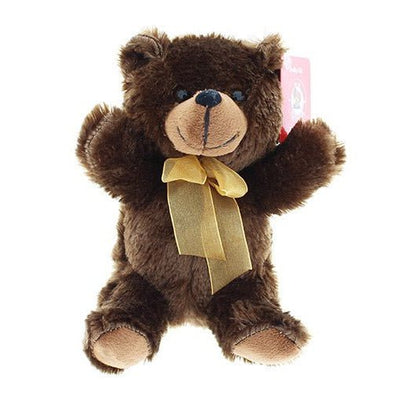 Ours en Peluche Doux avec Nœud Doré - 20 Centimètres