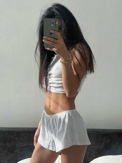 Elegant Square Neck Cami and Shorts Set