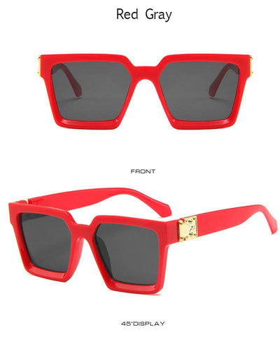 Lunettes de soleil carrées de luxe pour femmes et hommes