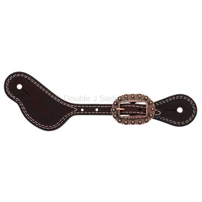 Premium Brown Roughout Spur Strap with Antique Buckle - Korvel