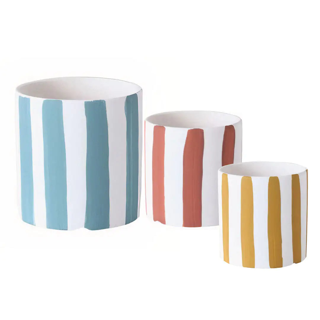 Ensemble de 3 pots en céramique ludiques