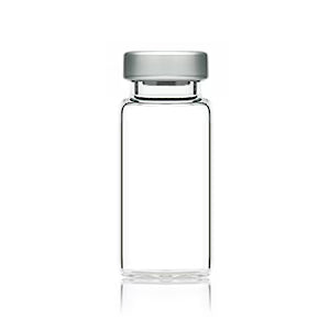 Flacons stériles en verre clair de 10 mL, finition à sertir de 20 mm (pack de 100)