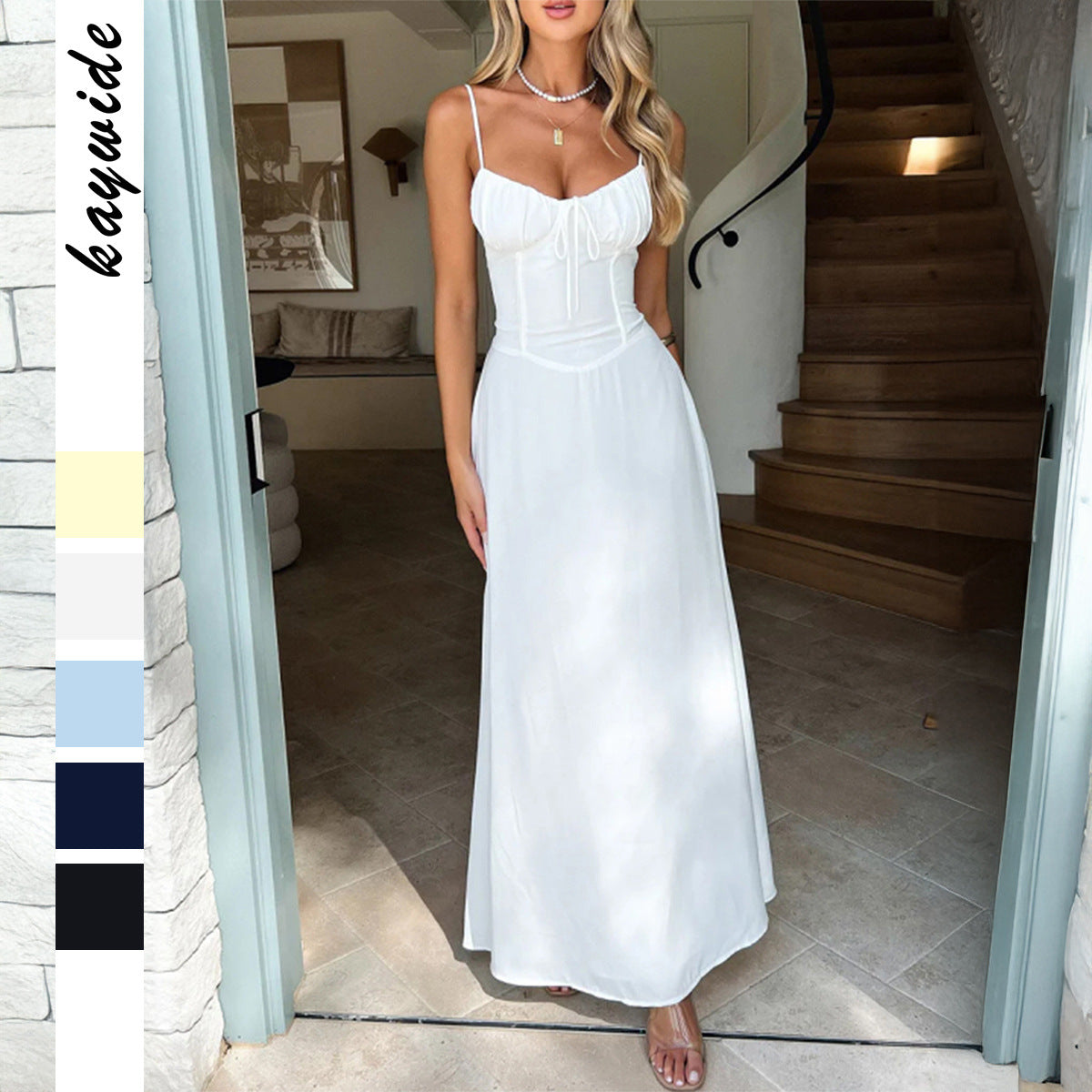 Strap waistband A-line dress - Korvel