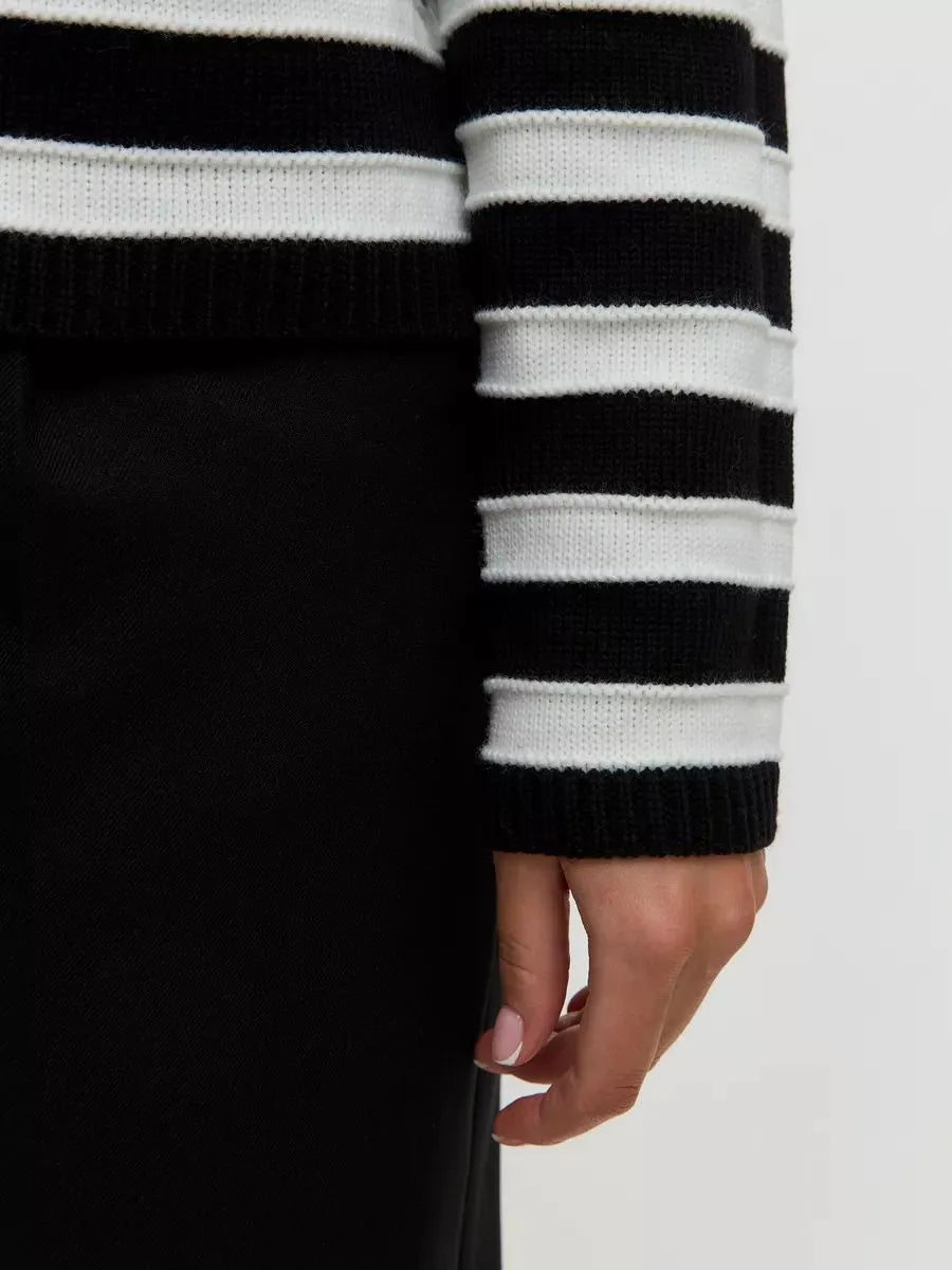 Striped Dropped Shoulder Long Sleeve Cardigan - Korvel