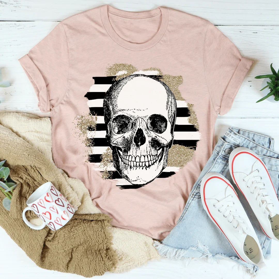 Striped Skull Tee - Premium Cotton Comfort - Korvel