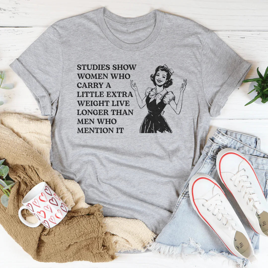 Women’s Statement T-Shirt: A Fun Reminder on Weight and Wit
