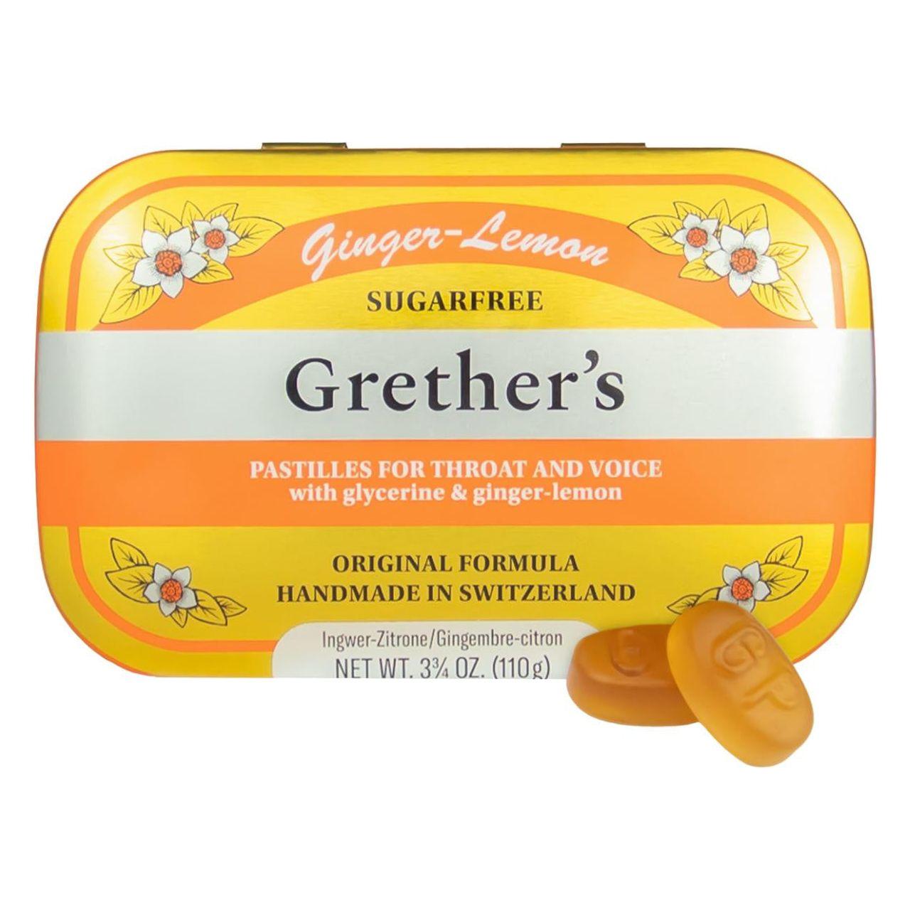 Pastillas Grethers Jengibre Limón Sin Azúcar 3.75 oz
