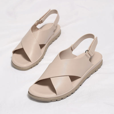 Elegant Cross Strap Flat Sandals for Women