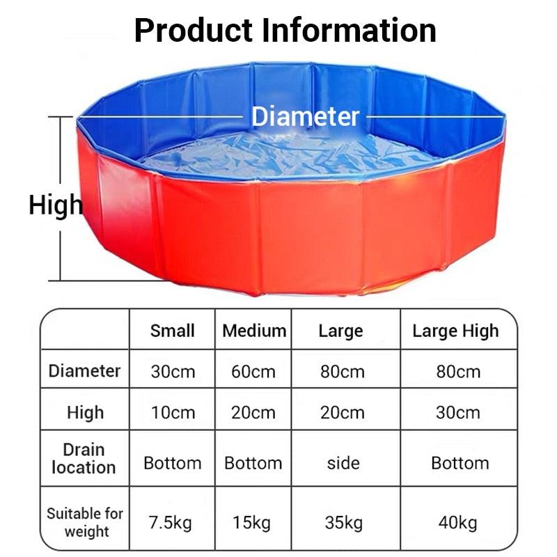 Piscine de bain pour animaux pliable - Tub portable et rétractable