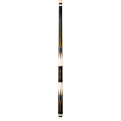 Elegant Midnight Black Cue with Bocote Accents and Mother of Pearl Inlay - Korvel
