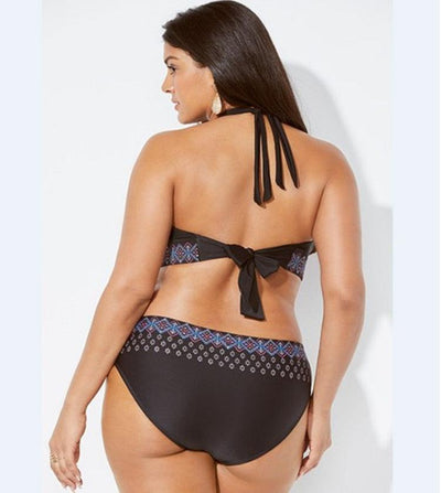 High Waist Plus Size Printed Bikini Set for Women