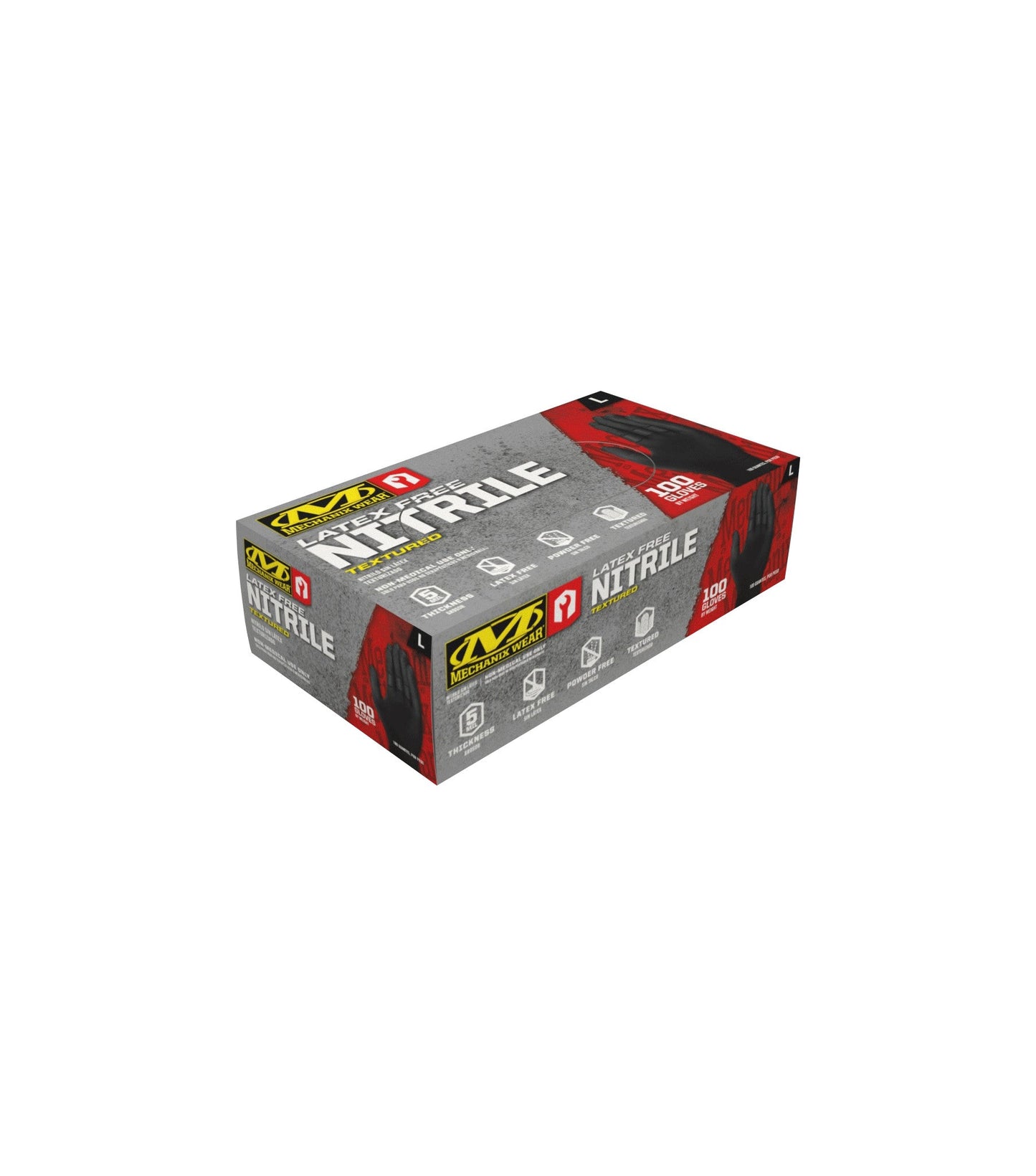 Guantes de Nitrilo Negros HD de Mechanix Wear - Medianos (Paquete de 100)