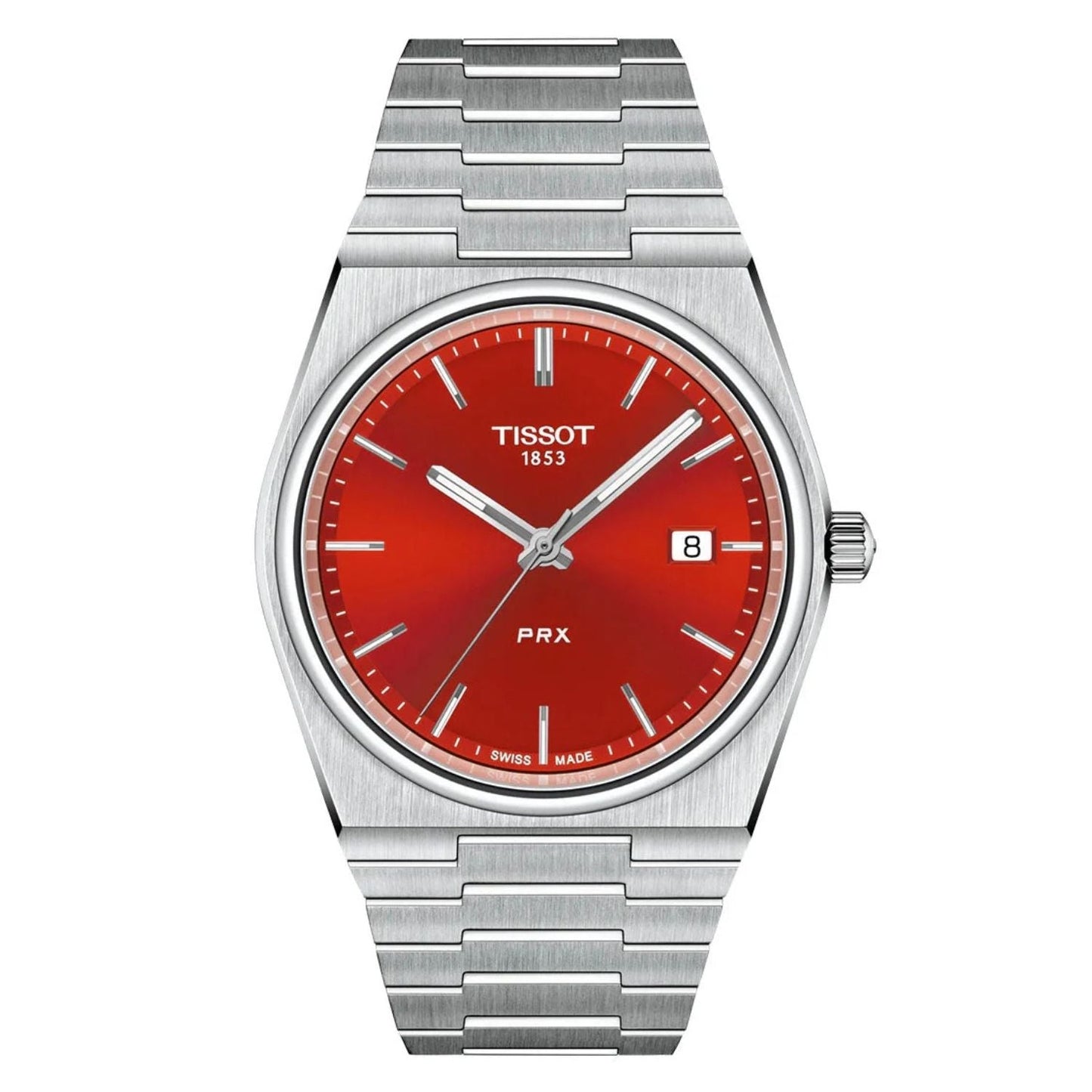 Montre Tissot PRX pour homme - Cadran rouge, acier inoxydable