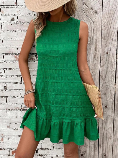 Tank top back lace up dress casual solid color - Korvel