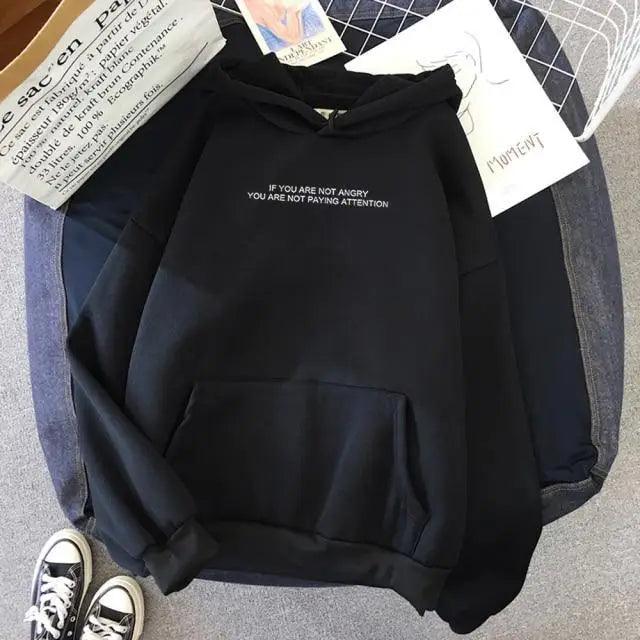 Hoodie surdimensionné avec impression de lettres pour adolescents et femmes