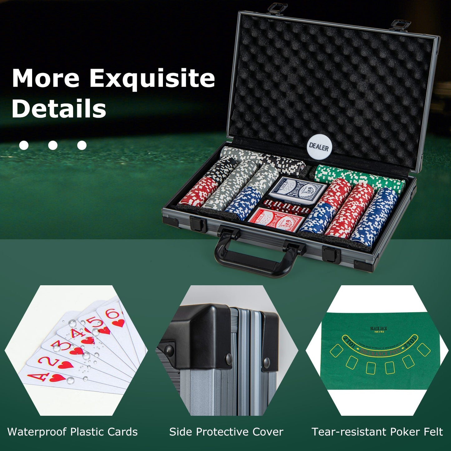 Gbruno 400-Piece Texas Holdem Poker Chip Set