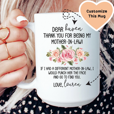 Taza personalizada "Gracias por ser mi suegra"