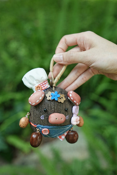The Forest Chef - Handcrafted Nut Shell Piggy Doll