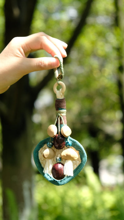 The Gentle Breeze - Handwoven Miniature Bamboo Fan Charm