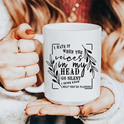 Taza de cerámica "Las voces en mi cabeza" de 15 oz