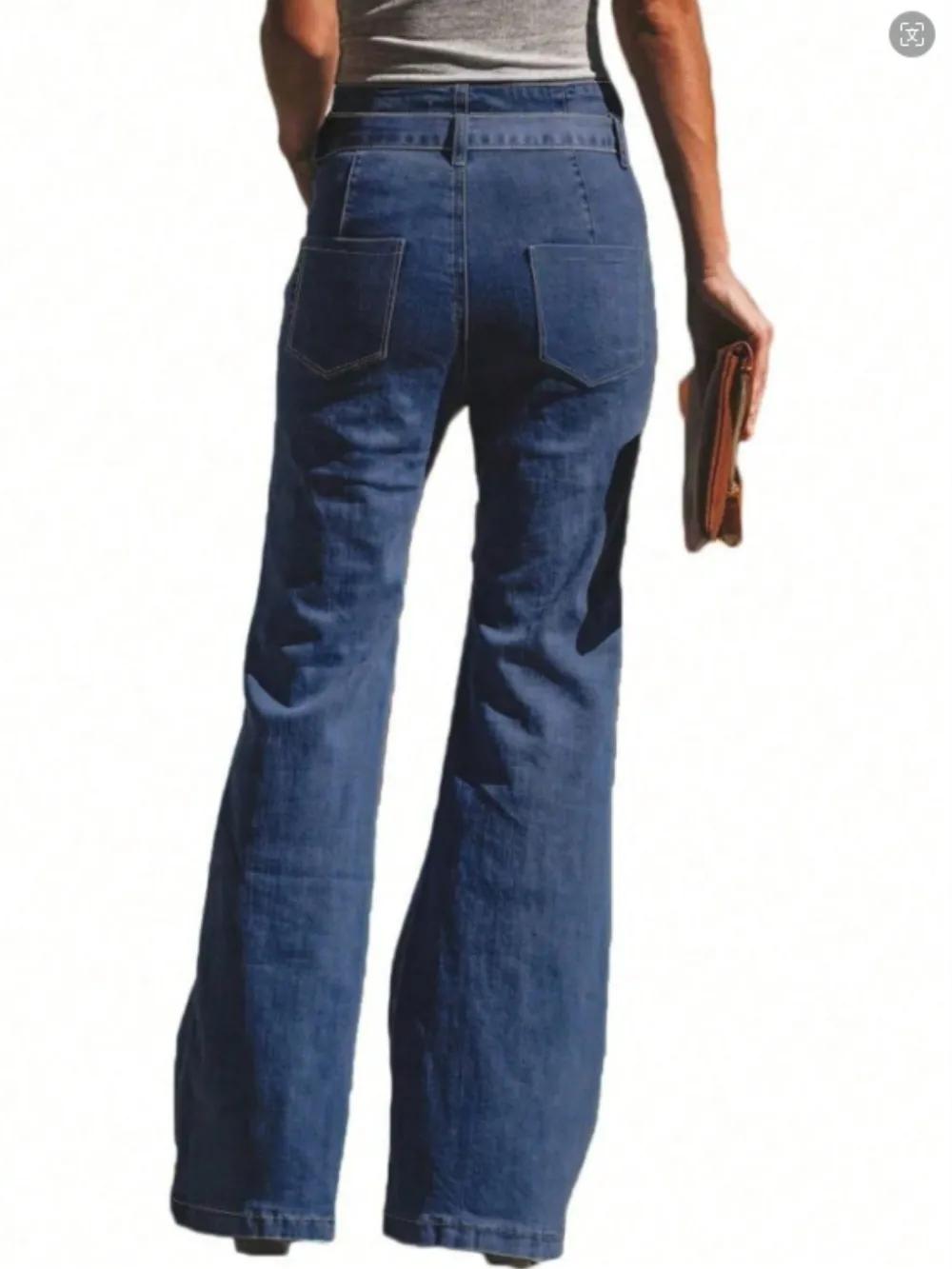 Tied Flare Jeans with Pockets - Korvel