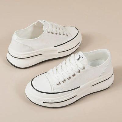 Tied Round Toe Platform Sneakers - Korvel