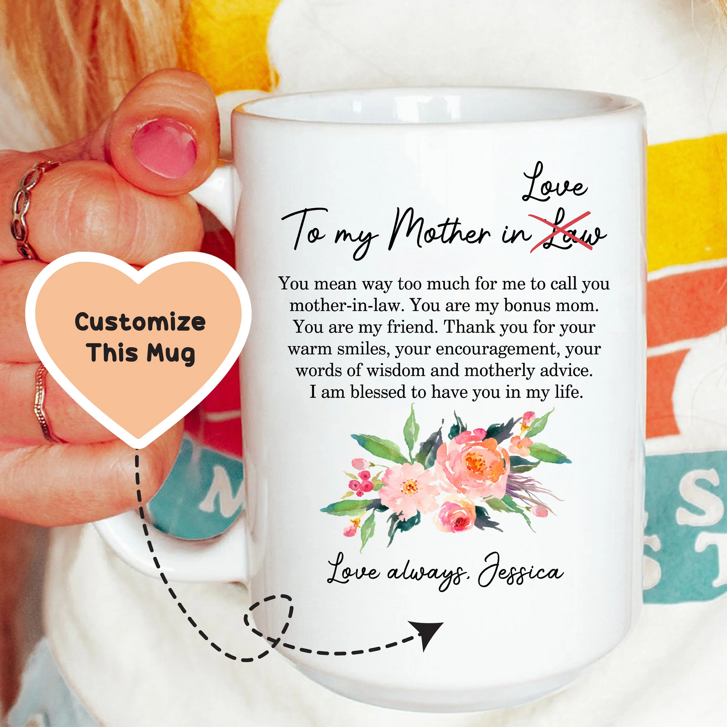 Pour Ma Mère En Amour Mug - Cadeau Touchant