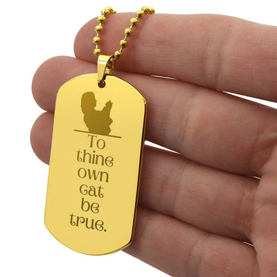 Collar de Perro con Placa Grabada To Thine Own Cat