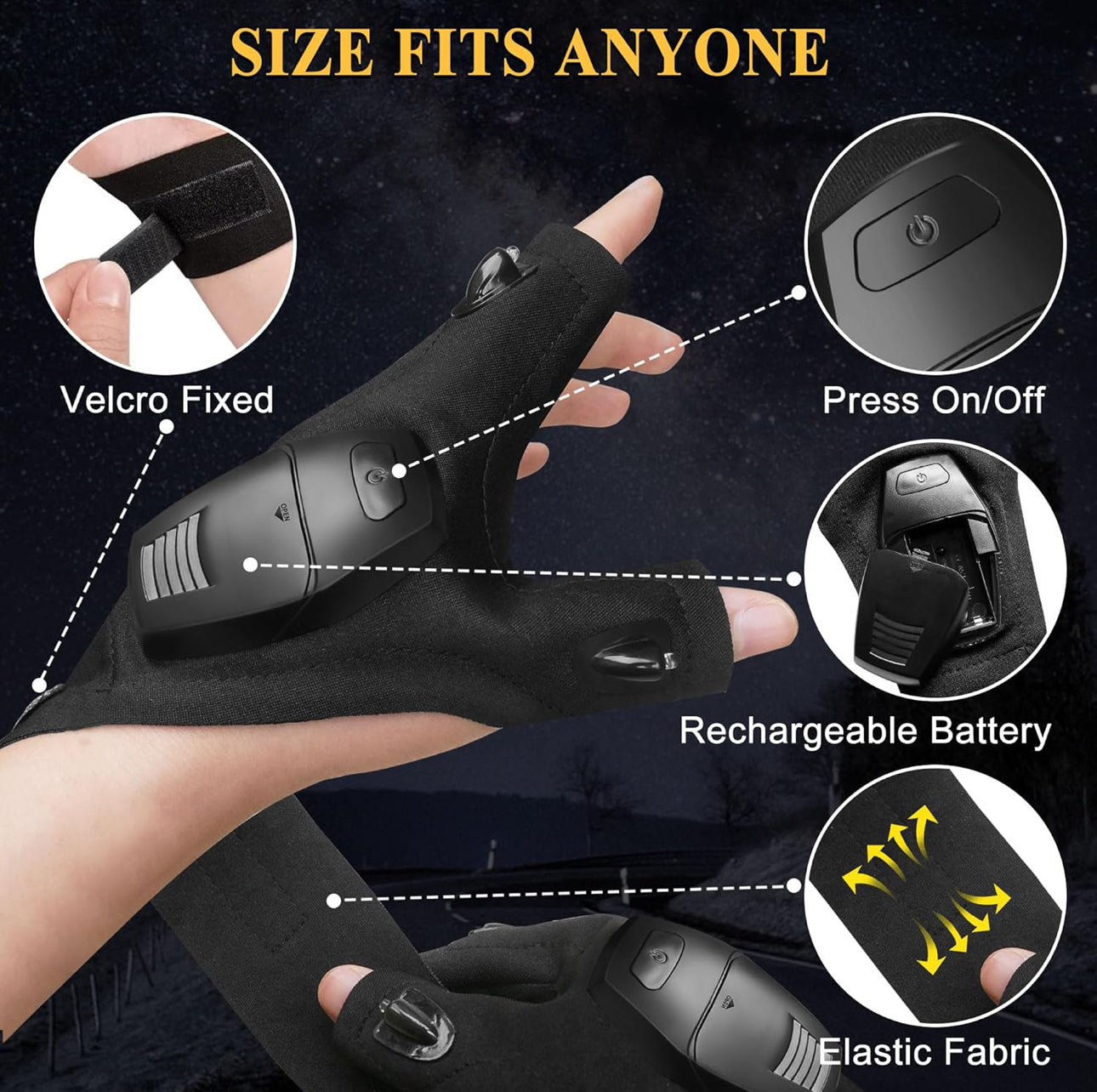 TorchFlex Car Gloves with LED Lighting
