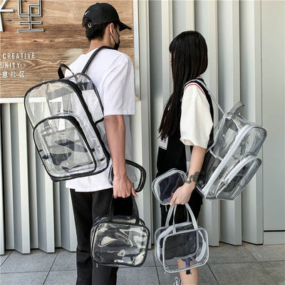 Premium Transparent PVC School Backpack - Large Capacity