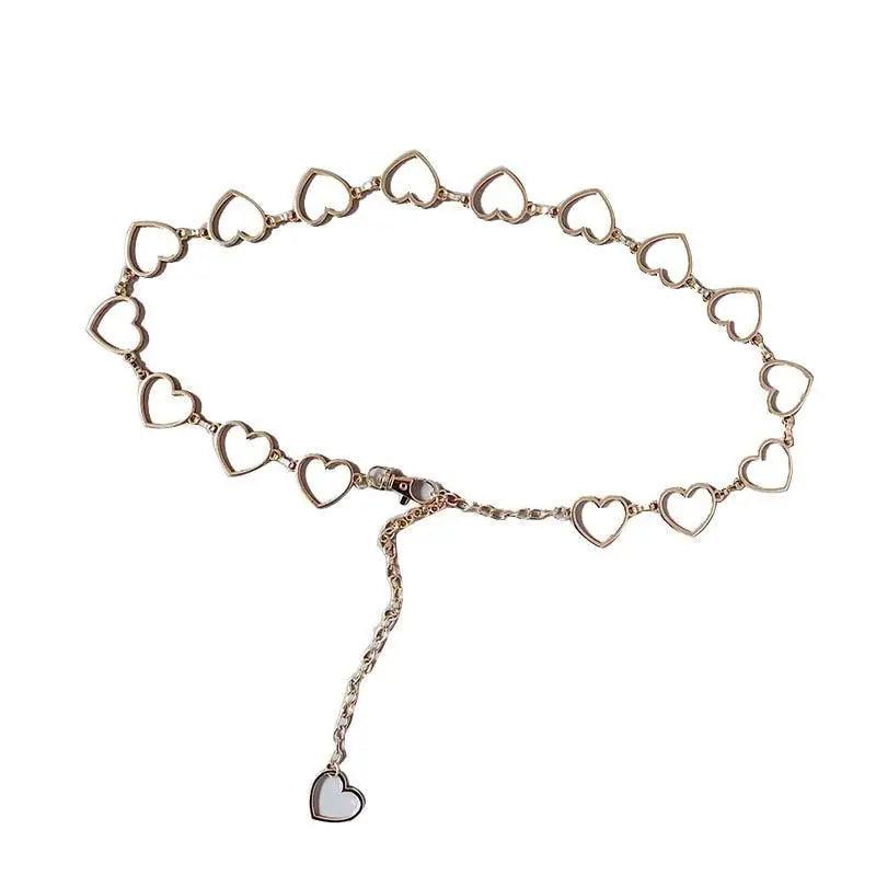 Cinturón de Cadena Larga con Diseño de Corazón para Mujeres
