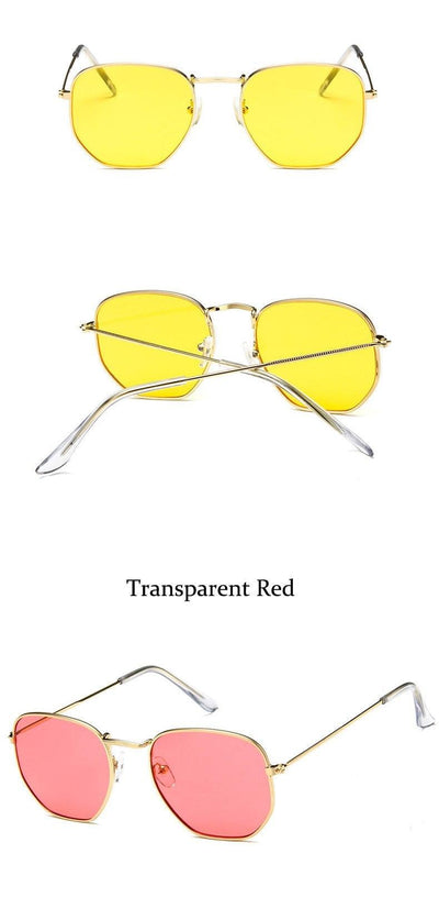 Trendy Oversized Square Metal Frame Sunglasses