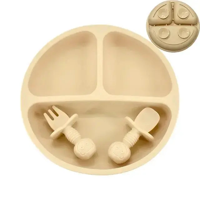 Ensemble de Assiette en Silicone pour Bébé Premium pour une Alimentation Sûre