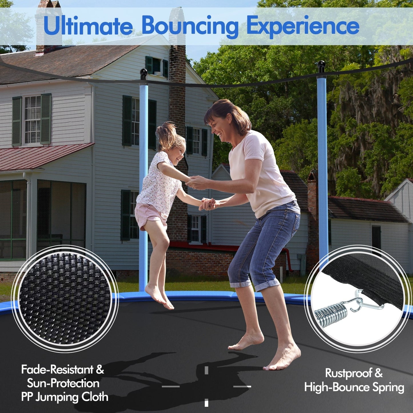 Trampoline extérieur de 12 pieds avec filet de sécurité