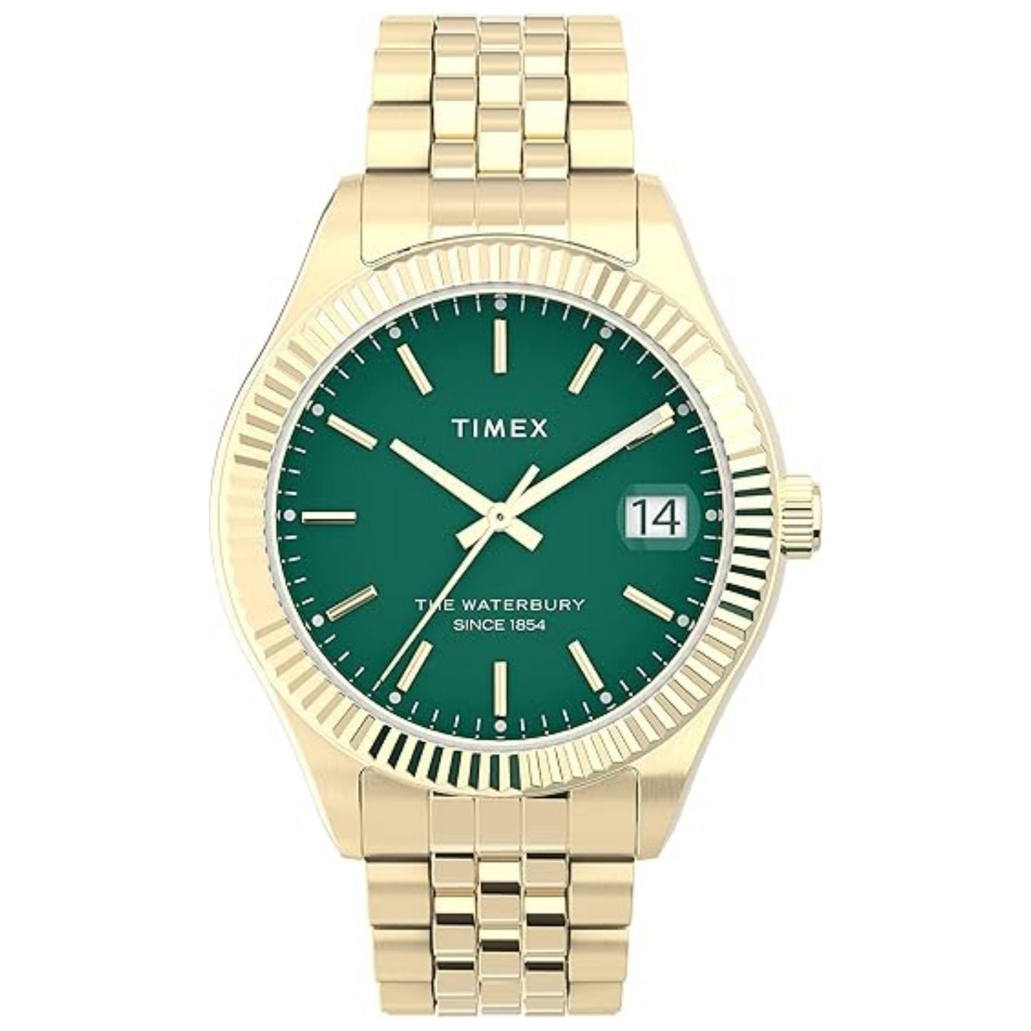 Montre classique à cadran vert pour femmes Timex