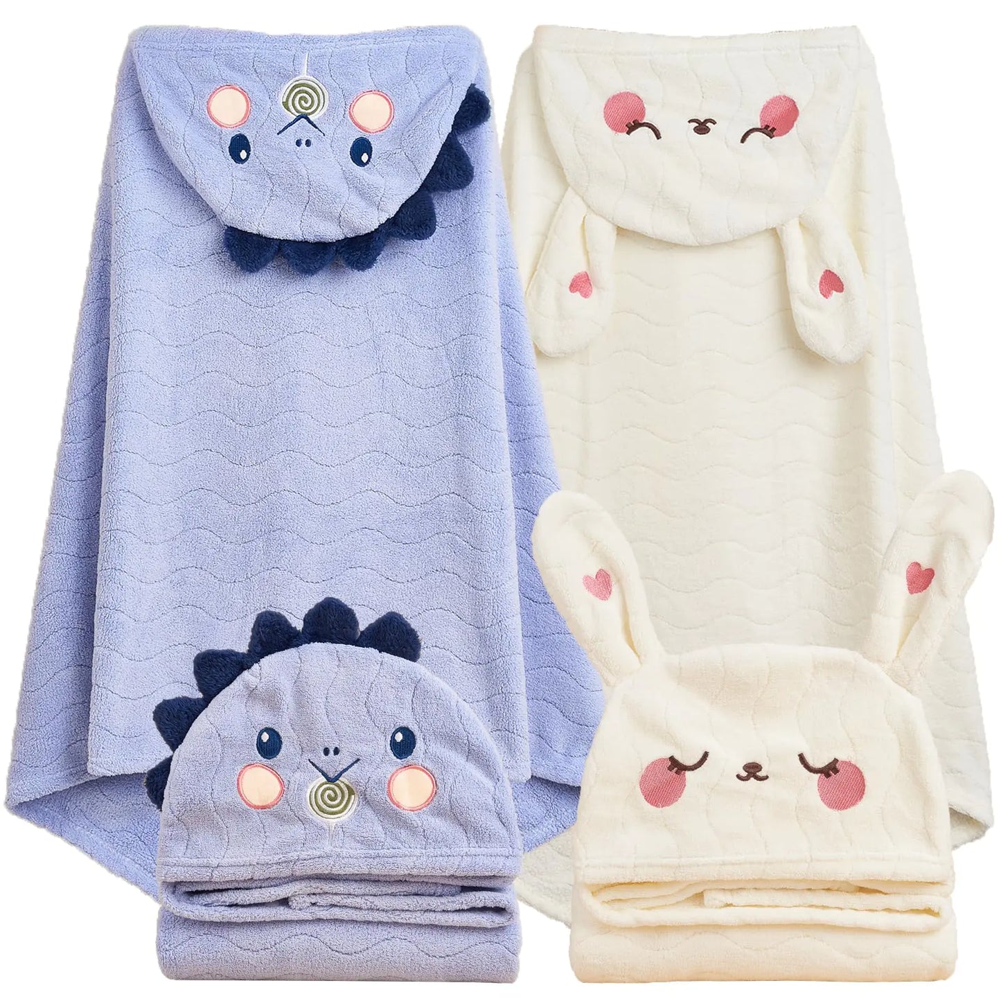 Serviettes de bain à capuche TMIELYBS pour tout-petits - Pack de 2 pour enfants de 0 à 6 ans