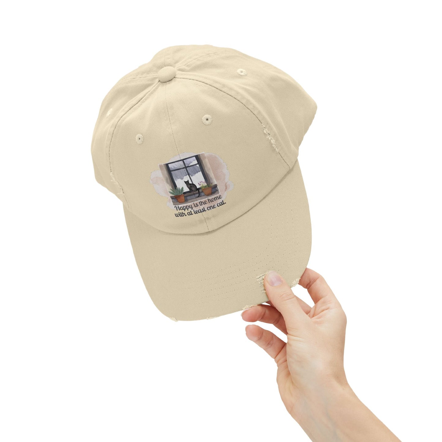 Gorra Distressed Unisex Home with One Cat