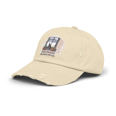Gorra Distressed Unisex Home with One Cat