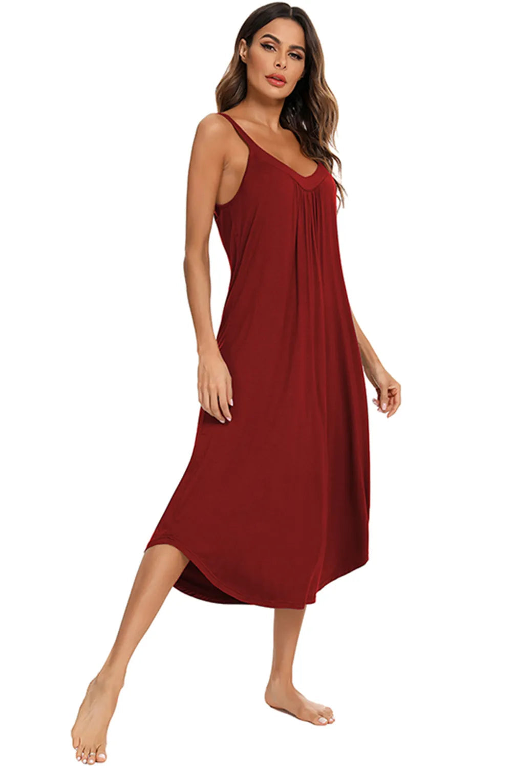 V-Neck Midi Lounge Dress - Korvel