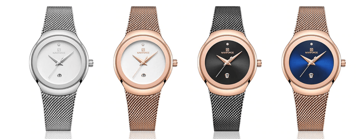Montre en acier inoxydable élégante pour femme avec bracelet tressé