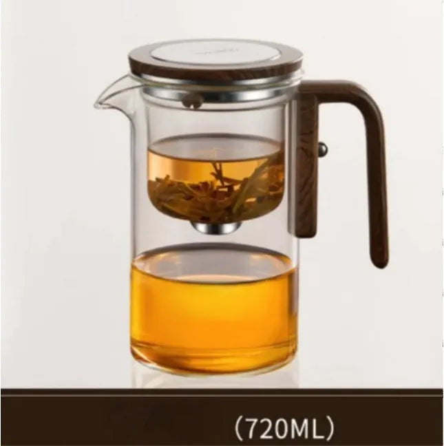 Elegante tetera de vidrio y juego de té con separación de agua