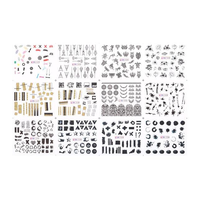 Valentine's Heart & Flower Nail Art Sticker Set