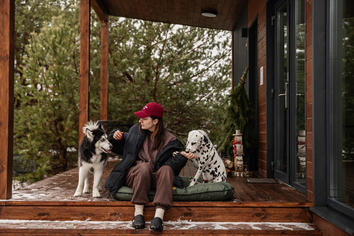 Lit de détente imperméable écologique pour chiens - Vert