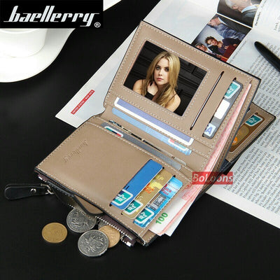 Wallet Baellerry brand Short men Wallets PU Leather male Purse Card Holder Wallet Fashion man Zipper Wallet men Coin bag - Korvel