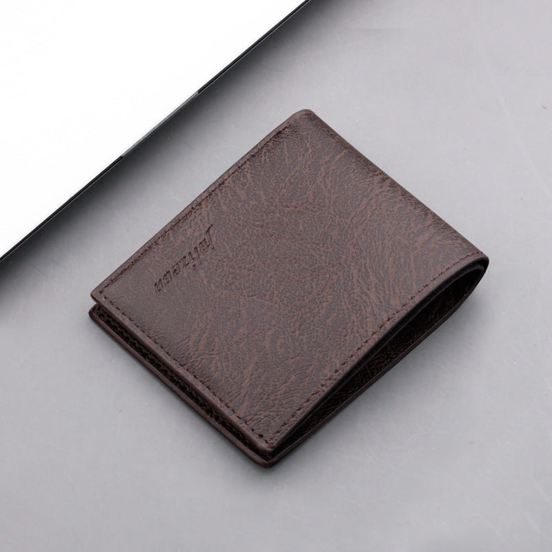 Wallet Men's Short Youth College Student Wallet With Zipper Can Put Driver's License Ultra Thin Wallet Men's Simple - Korvel