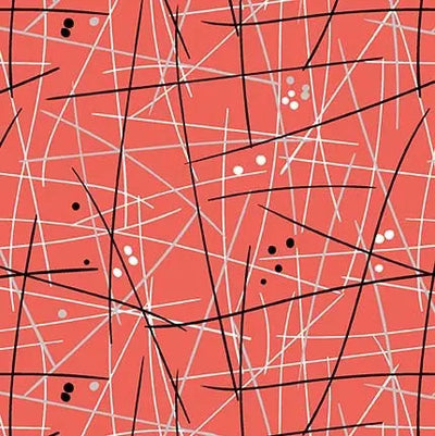 Red Swizzle Stick Cotton Wideback Fabric per Yard