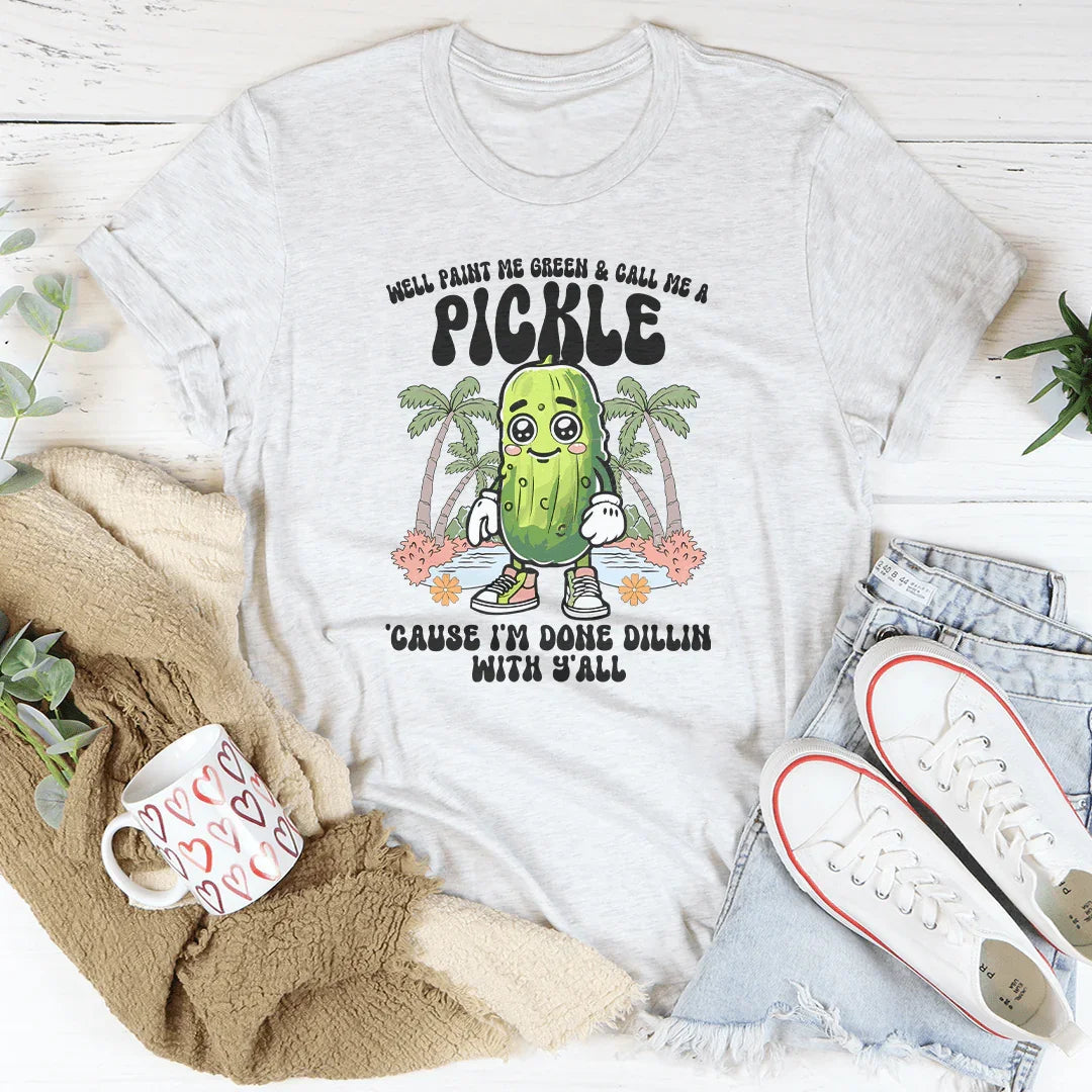 Playful Green Pickle Tee for Fun-Loving Souls